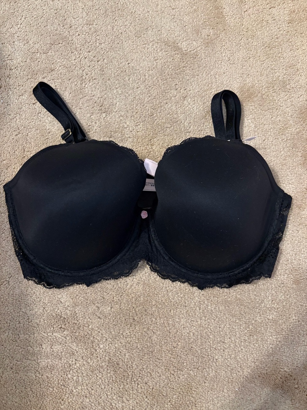 Victoria's Secret Black Lace-Trim Molded Bra